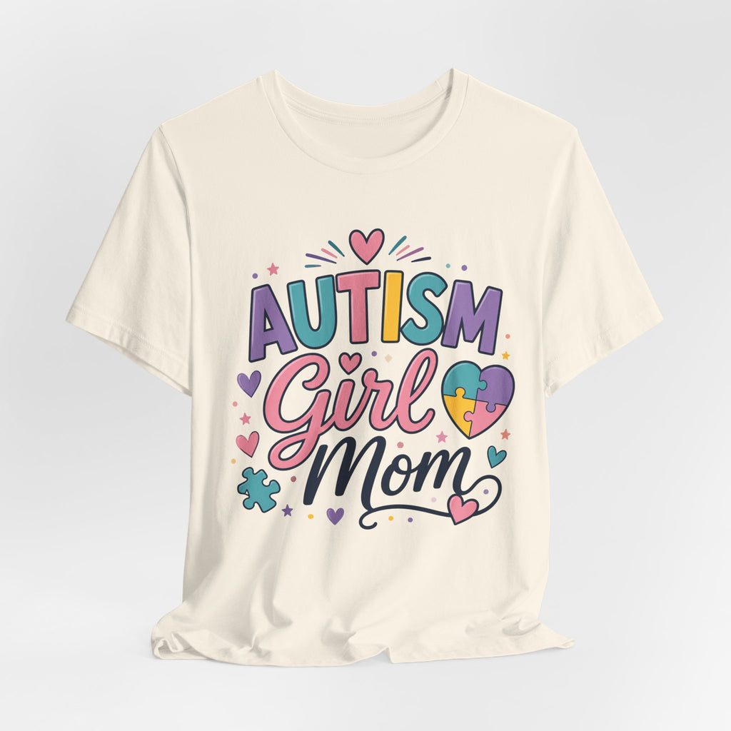 Autism Girl Mom T-Shirt | Puzzle Heart Mom Tee, Neurodiversity Support