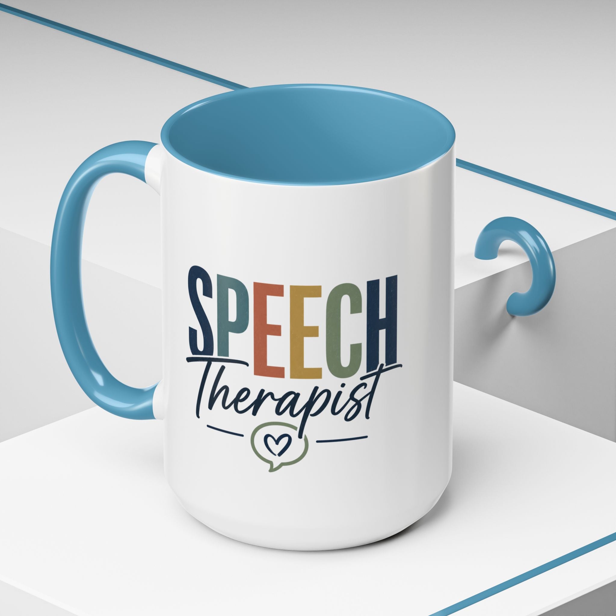 Speech Therapist Coffee Mug | Colorful Lettering Accent Mug