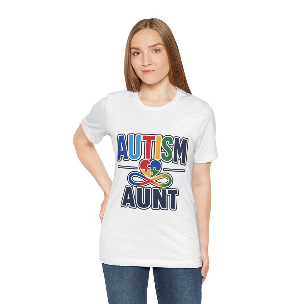 Autism Aunt Shirt | Colorful Puzzle Heart Tee | Autism Acceptance Gift for Aunt | Neurodiversity Awareness T-Shirt | Family Apparel