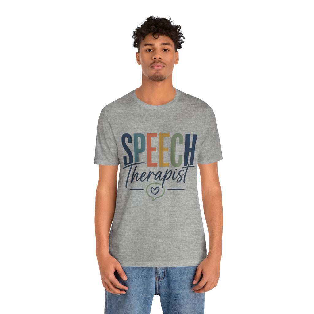 Speech Therapist Shirt | SLP T-Shirt | Heart Typography Graphic Tee | Speech Language Pathologist Gift | Therapist Appreciation Apparel
