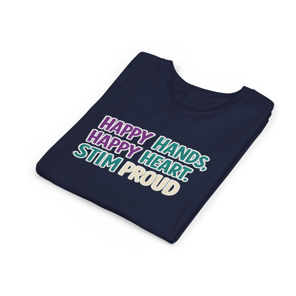 Happy Hands Happy Heart Youth Shirt Stim Proud Autism Awareness T Shirt Sensory Friendly Kids Neurodivergent Special Needs Tee