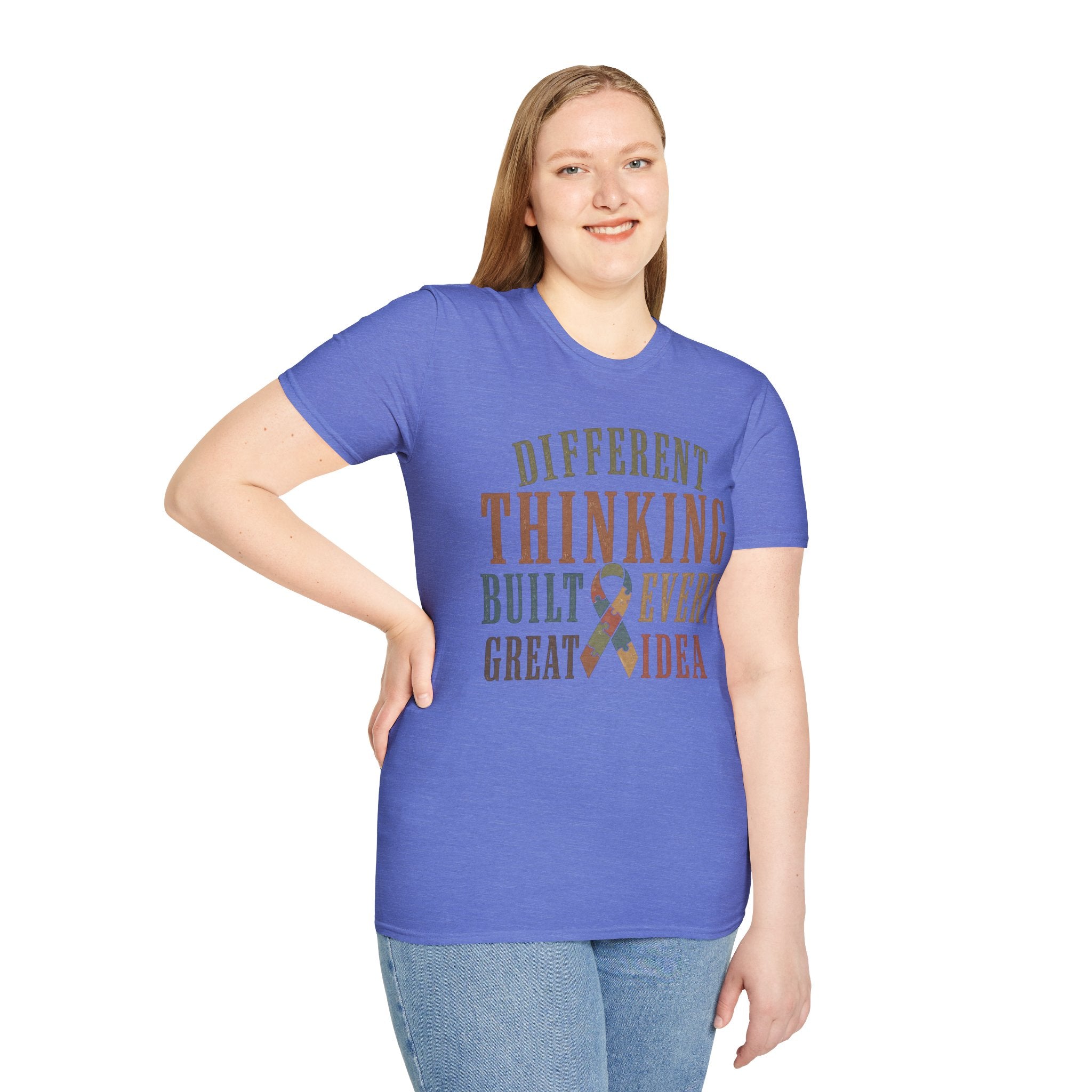 Different Thinking Built Every Great Idea T-Shirt | Autism Awareness Ribbon
