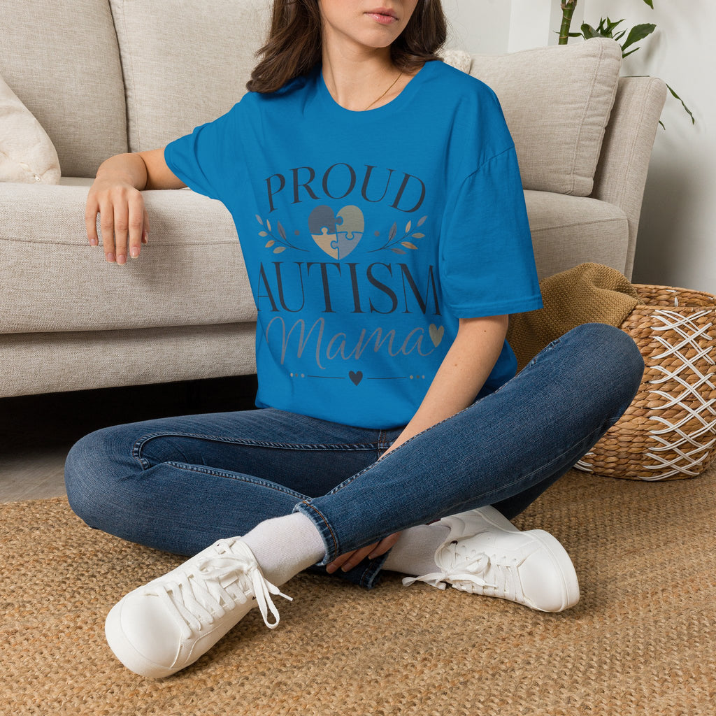 Proud Autism Mama T-Shirt | Puzzle Heart Awareness Tee | Special Needs