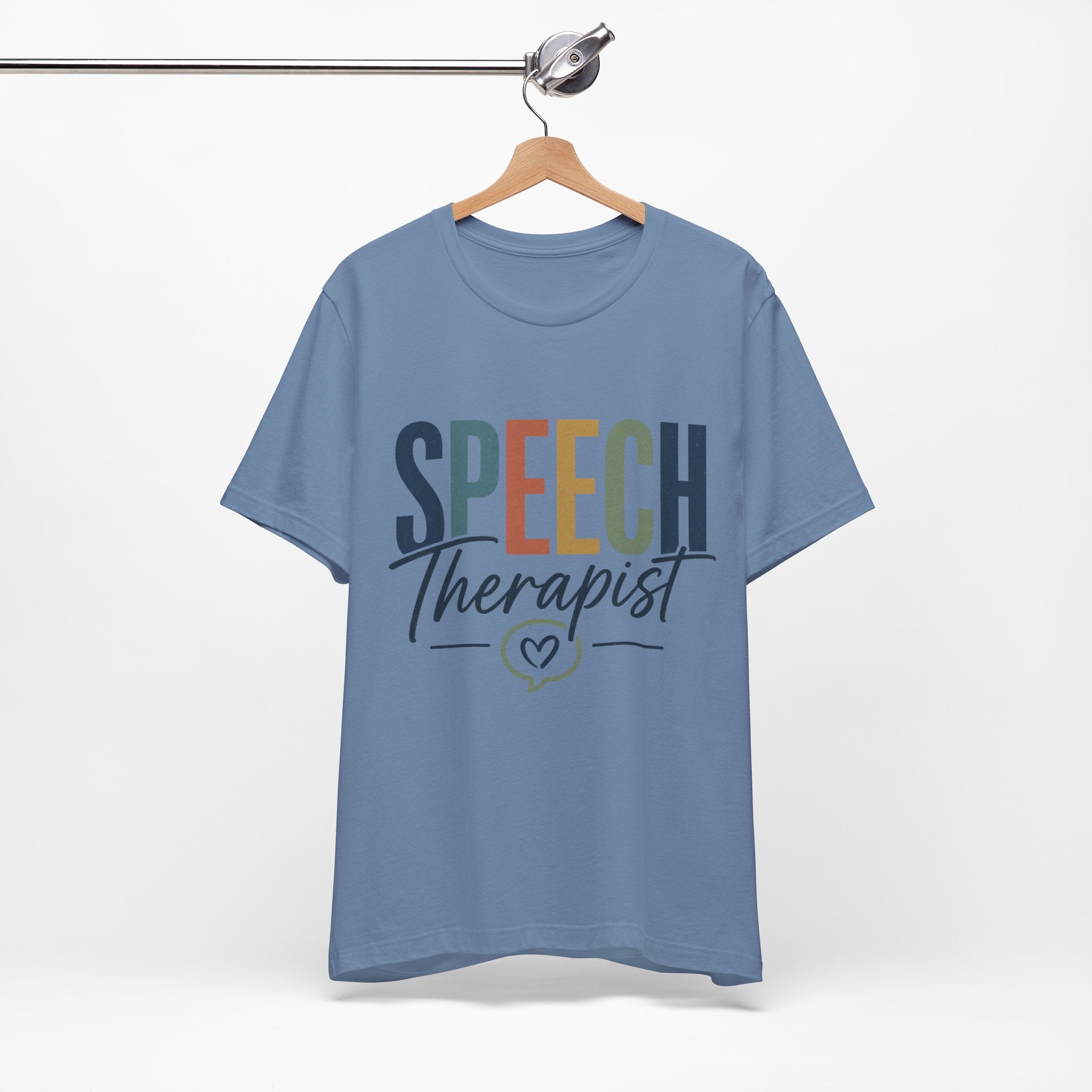 Speech Therapist Shirt | SLP T-Shirt | Heart Typography Graphic Tee | Speech Language Pathologist Gift | Therapist Appreciation Apparel