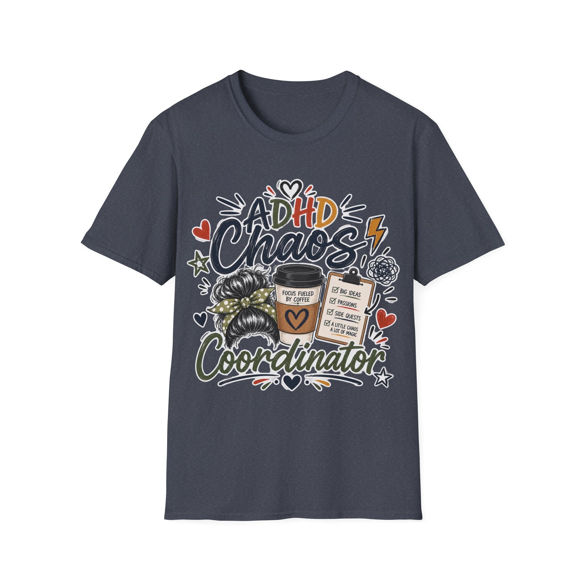 ADHD Chaos Coordinator Shirt | Funny ADHD T-Shirt | ADHD Awareness Graphic Shirt | Mental Health Gift | Coffee & Chaos Apparel