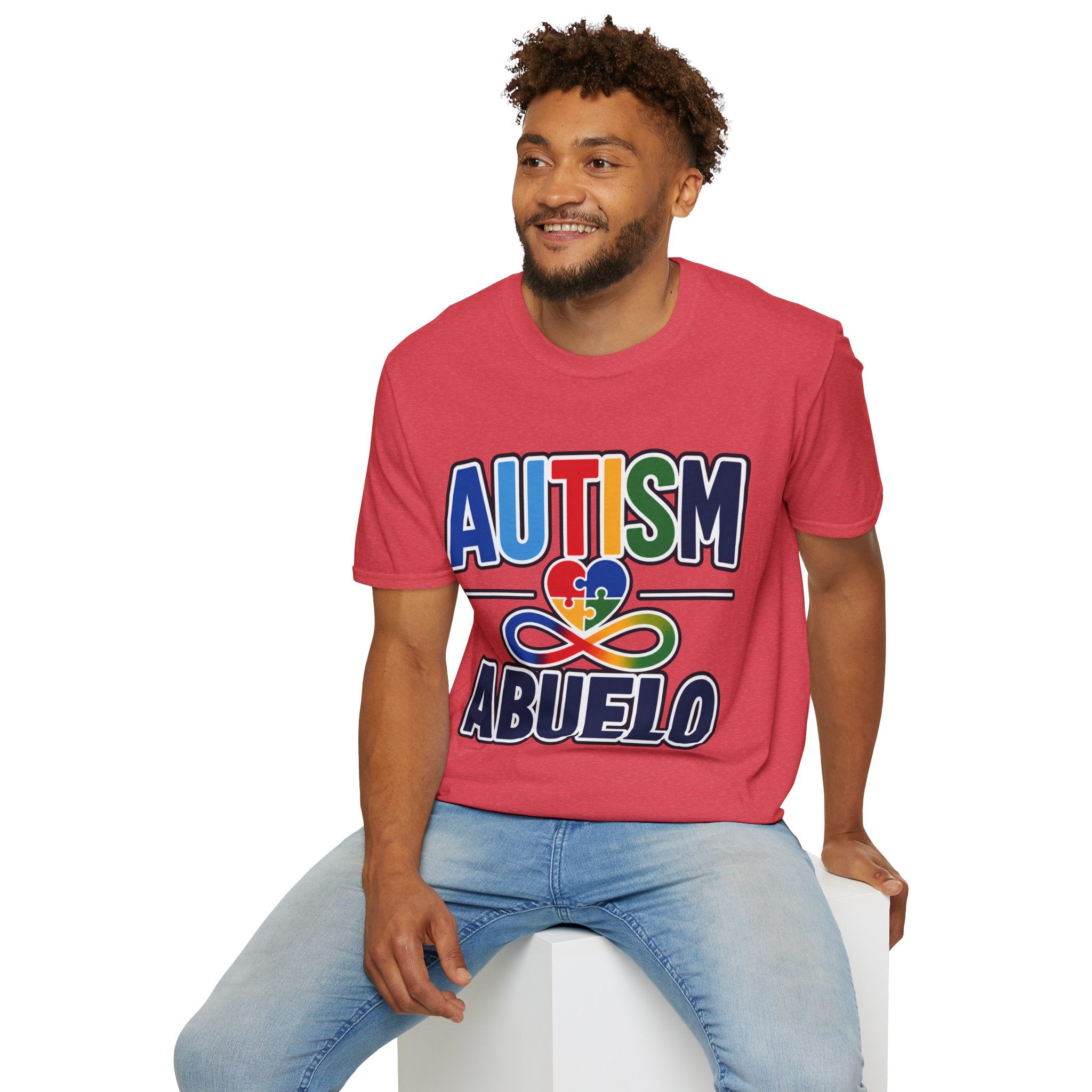 Autism Puzzle Heart Infinity Abuelo T-Shirt | Grandfather Awareness Tee
