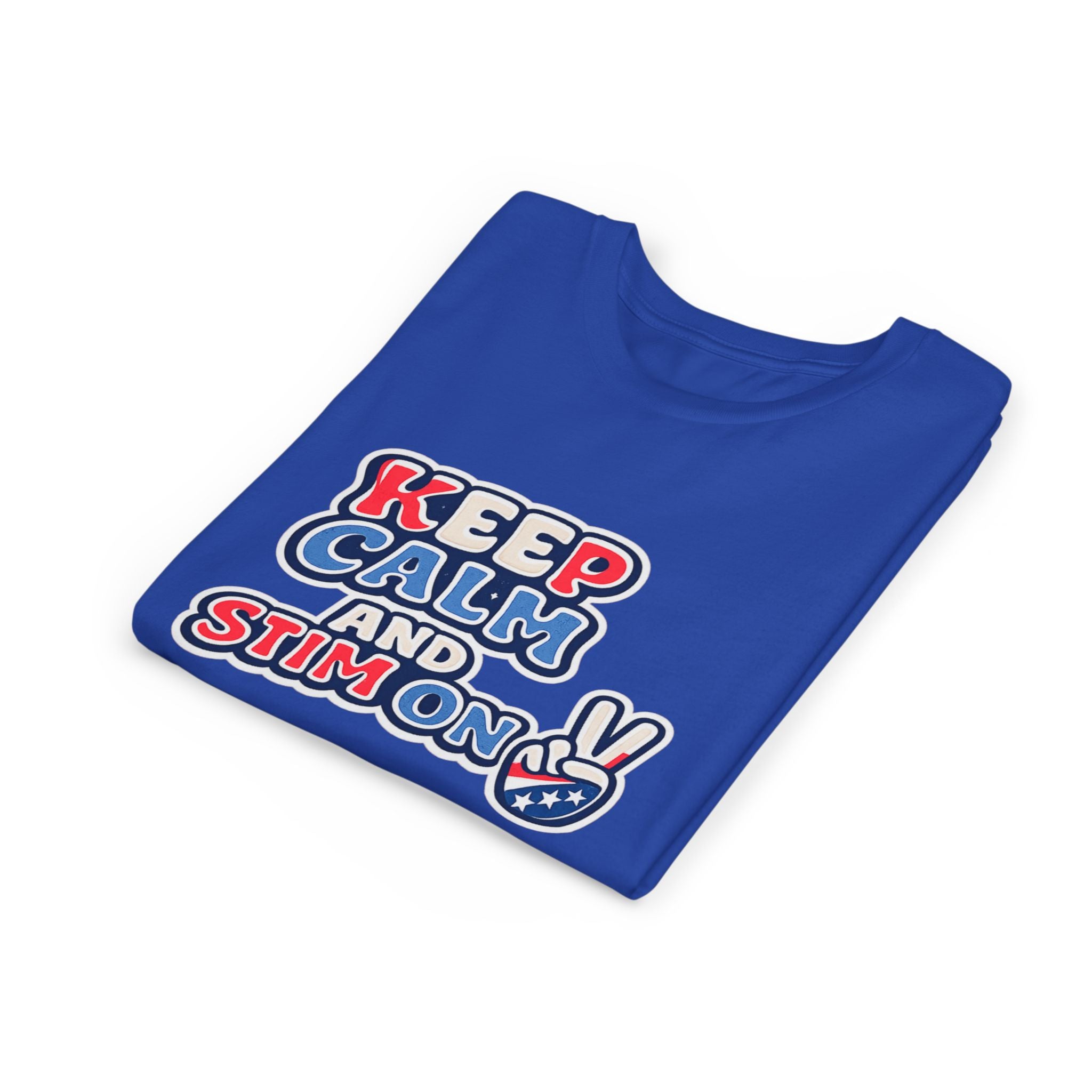 Keep Calm and Stim On Youth Shirt Autism Awareness T Shirt Peace Sign Tee Neurodivergent Kids Sensory Shirt Special Needs Gift