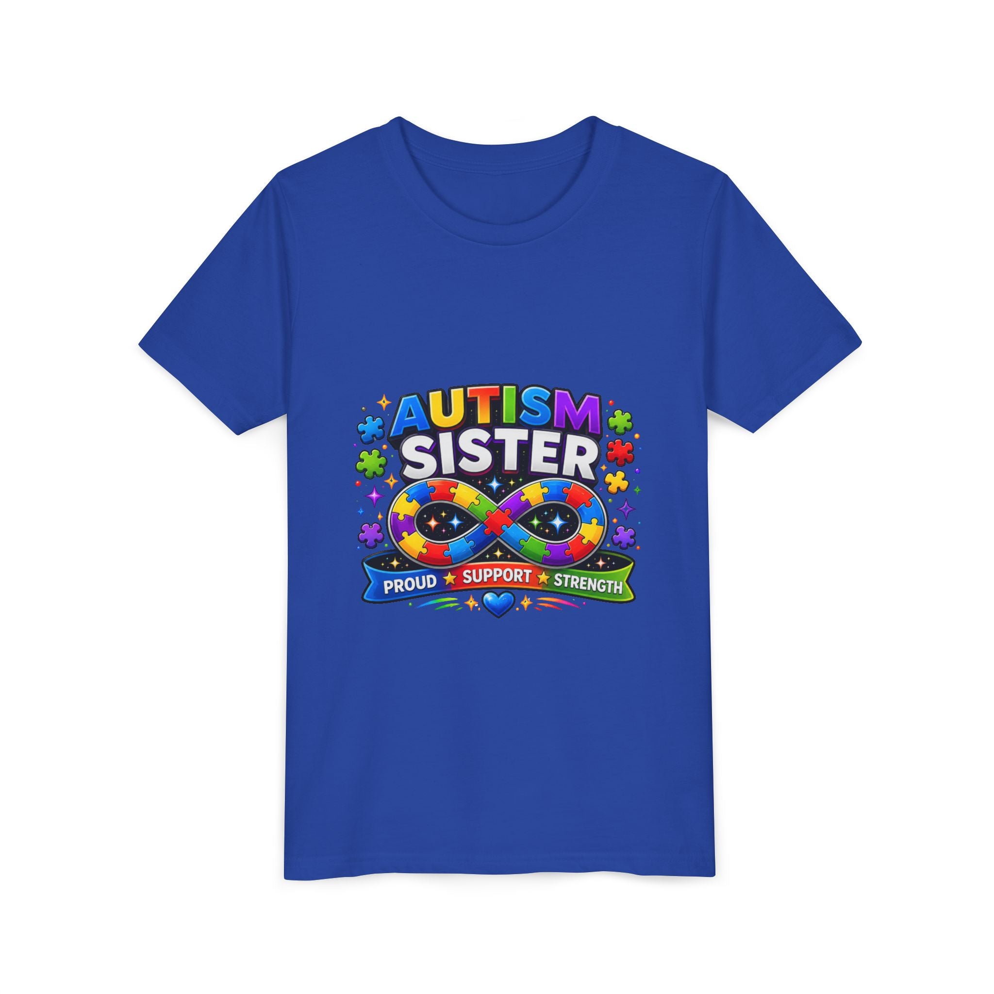 Autism Sister Shirt | Autism Sibling Tee | Infinity Puzzle Shirt | Proud Support Strength | Autism Acceptance Gift for Sister