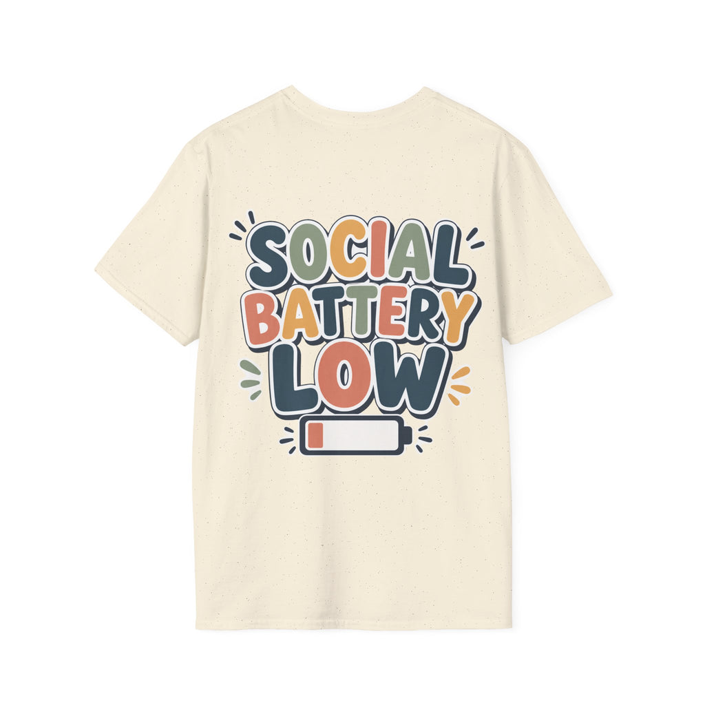 Social Battery Low Shirt | Introvert Tee | Funny Social Anxiety Shirt | Neurodivergent Apparel | ADHD Autism Mental Health Gift