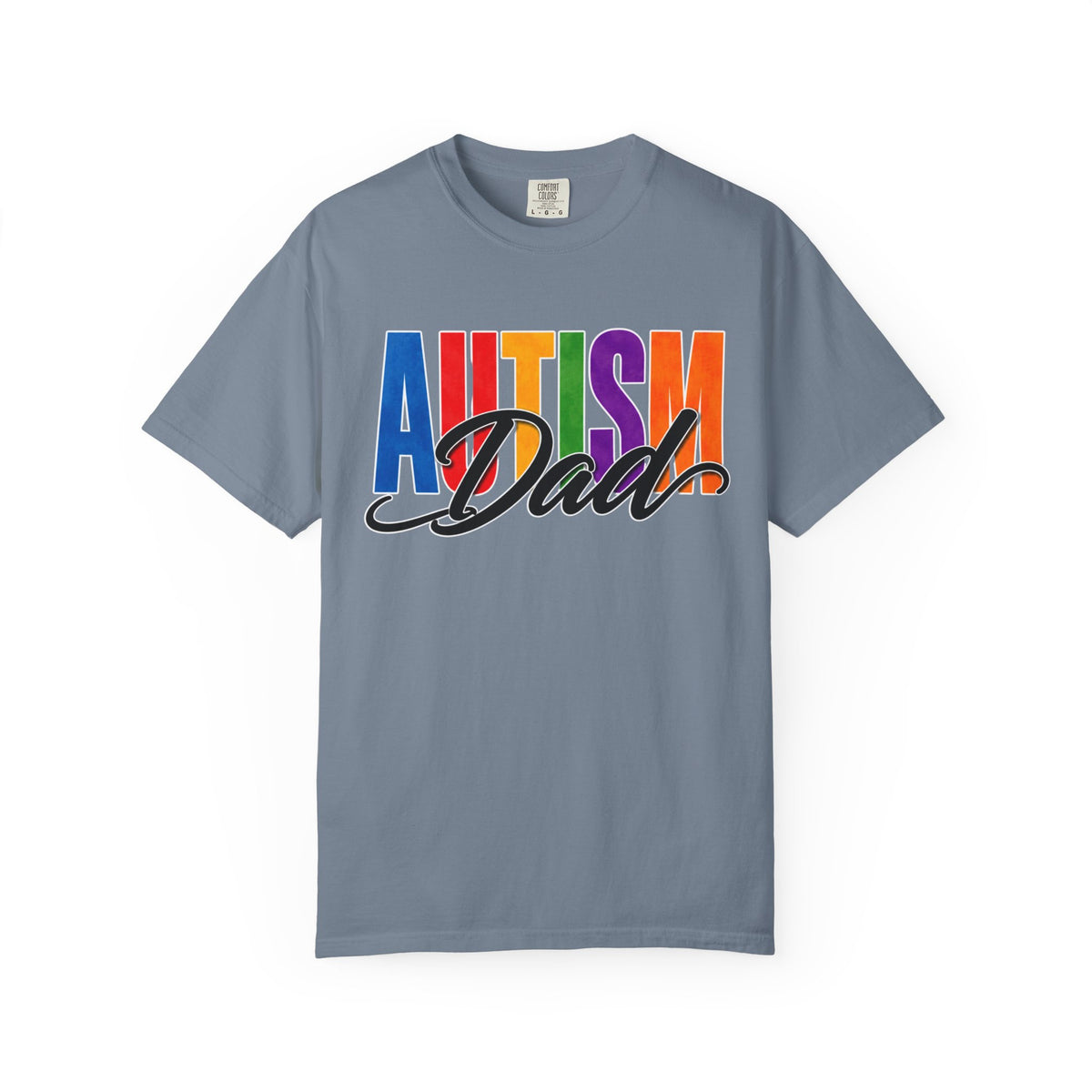 Autism Dad Shirt Autism Dad T Shirt Proud Autism Father Rainbow Block Letter Tee Autism Awareness Autism Acceptance Gift for Dad