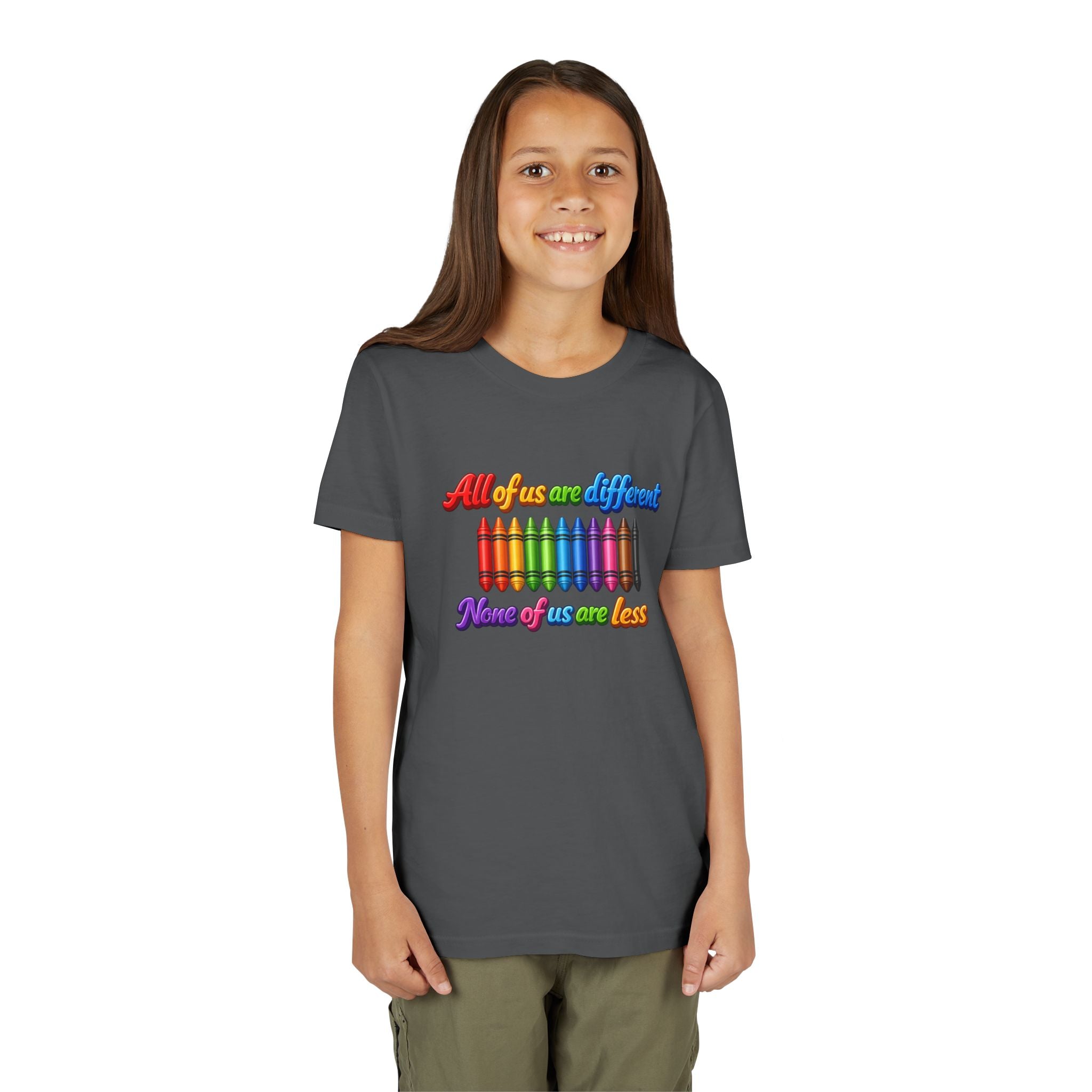 All Of Us Are Different None Of Us Are Less Youth Shirt Inclusion Kids Diversity Tee