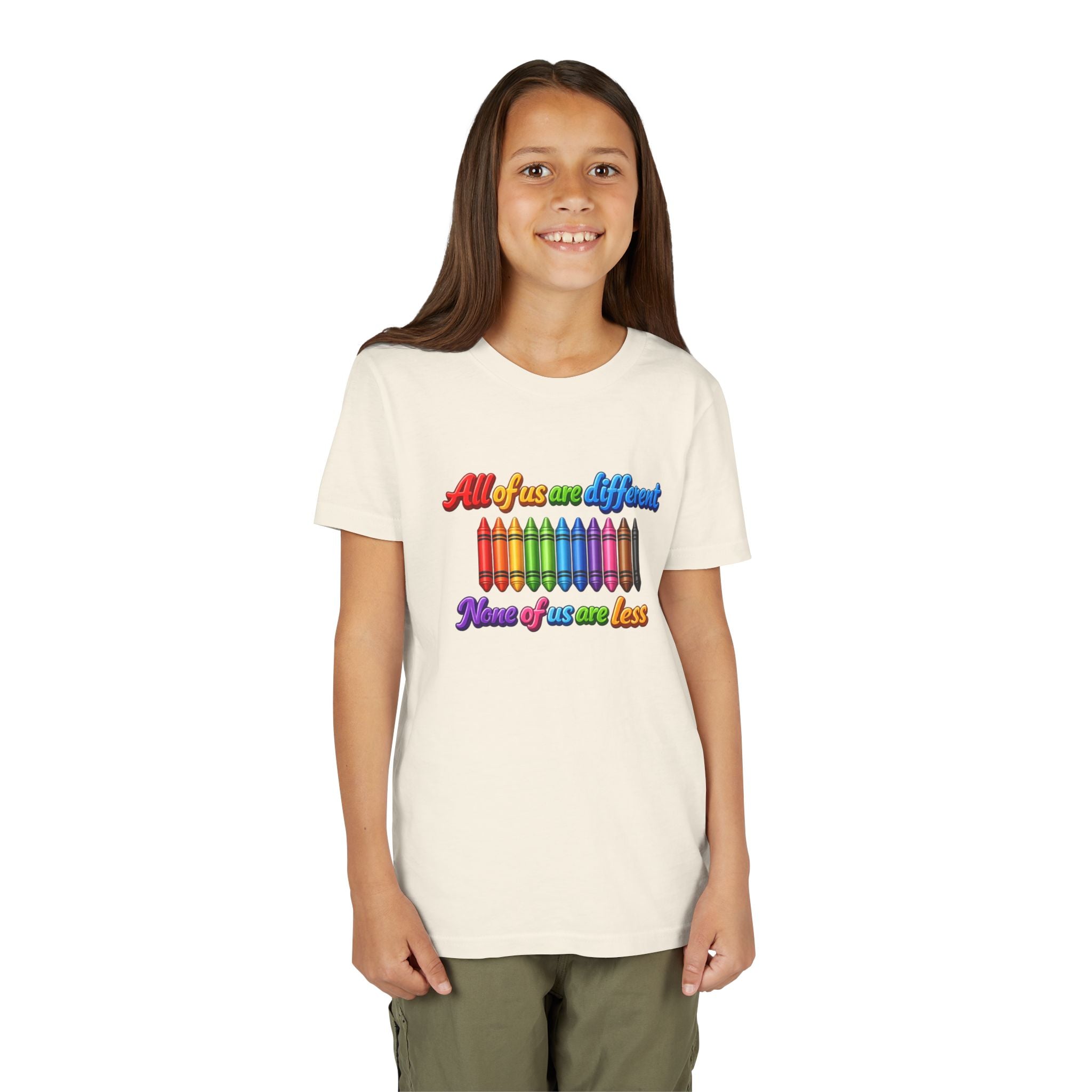 All Of Us Are Different None Of Us Are Less Youth Shirt Inclusion Kids Diversity Tee
