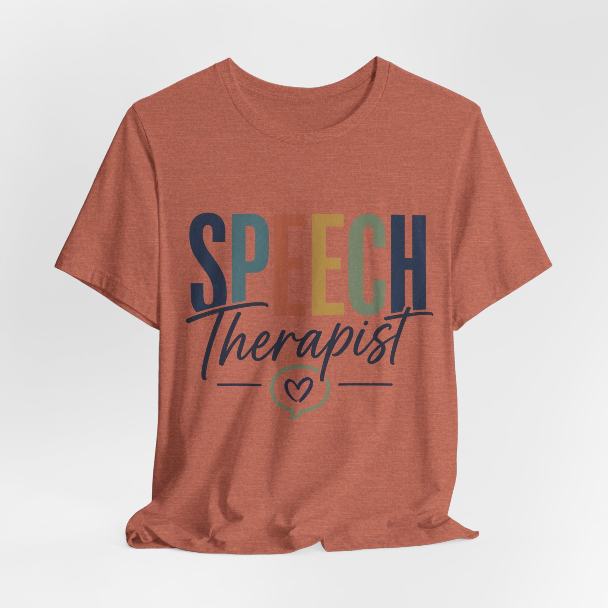 Speech Therapist Shirt | SLP T-Shirt | Heart Typography Graphic Tee | Speech Language Pathologist Gift | Therapist Appreciation Apparel