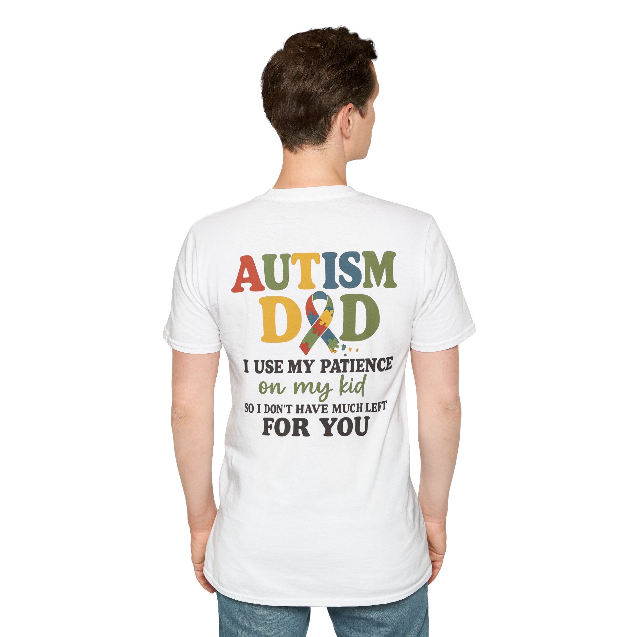 Autism Dad T-Shirt | Rainbow Puzzle Support Tee