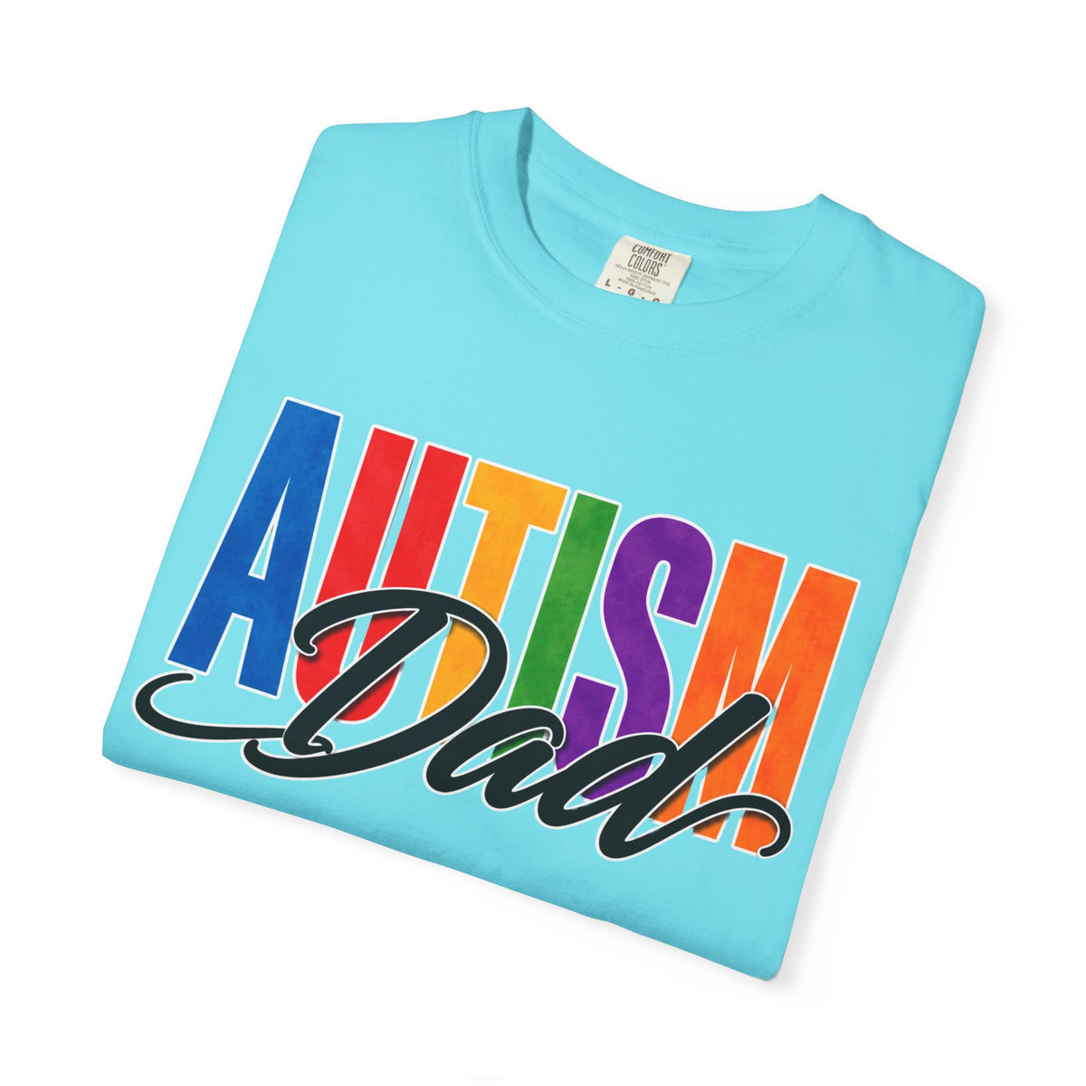 Autism Dad Shirt Autism Dad T Shirt Proud Autism Father Rainbow Block Letter Tee Autism Awareness Autism Acceptance Gift for Dad
