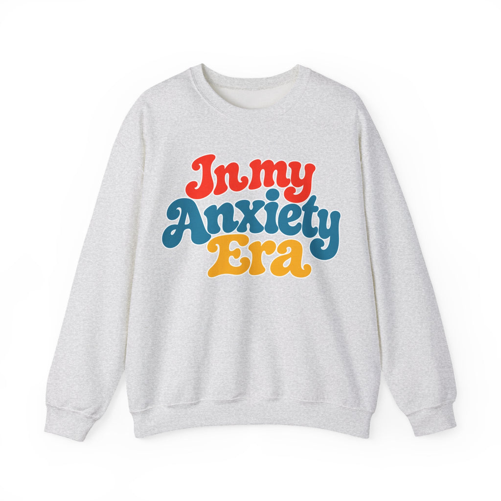 In My Anxiety Era sweatshirt | Crewneck Sweatshirt, Retro Script Mental Health Tee