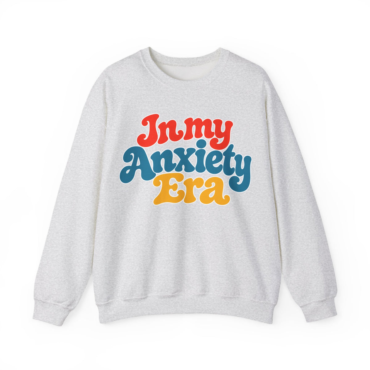 In My Anxiety Era sweatshirt | Crewneck Sweatshirt, Retro Script Mental Health Tee