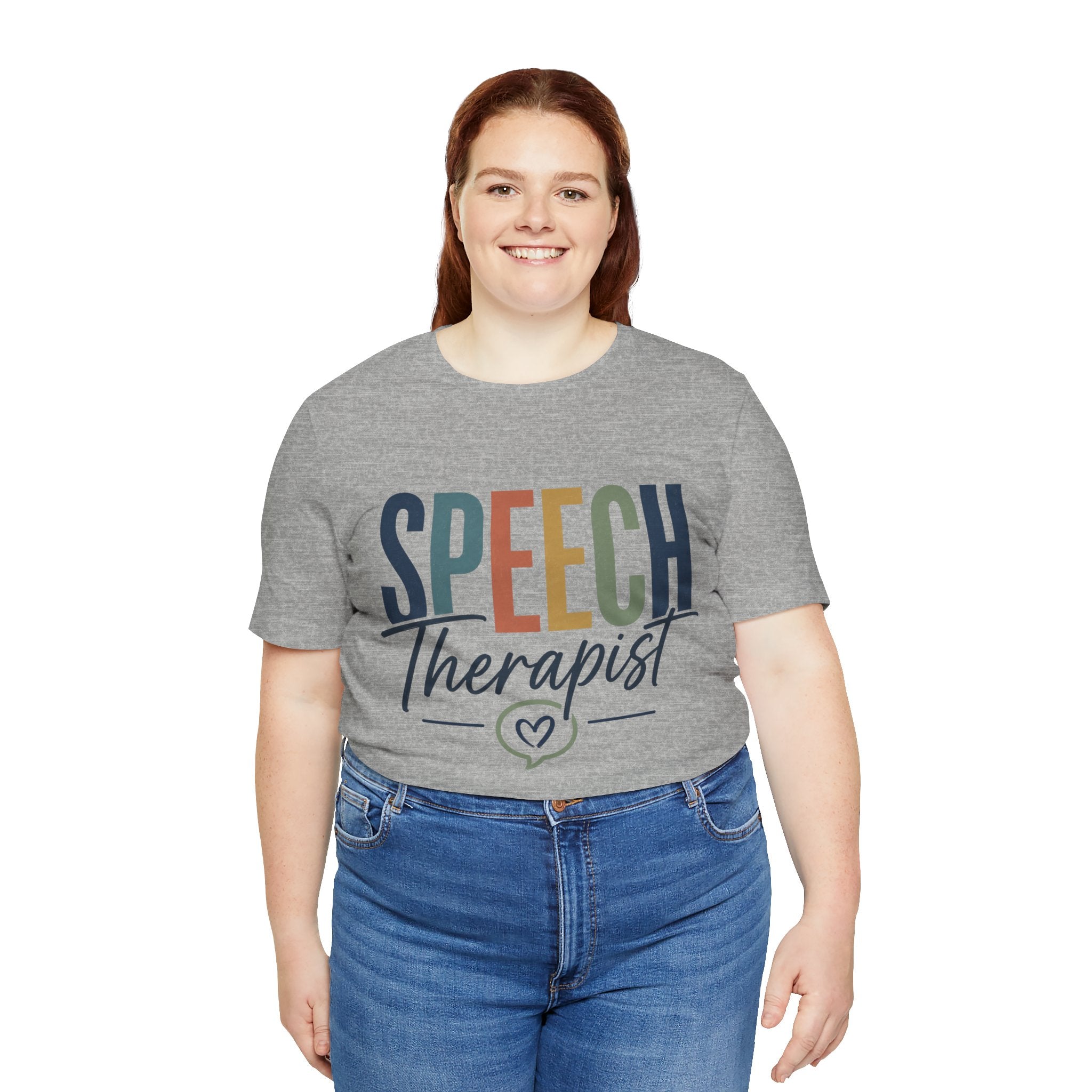 Speech Therapist Shirt | SLP T-Shirt | Heart Typography Graphic Tee | Speech Language Pathologist Gift | Therapist Appreciation Apparel