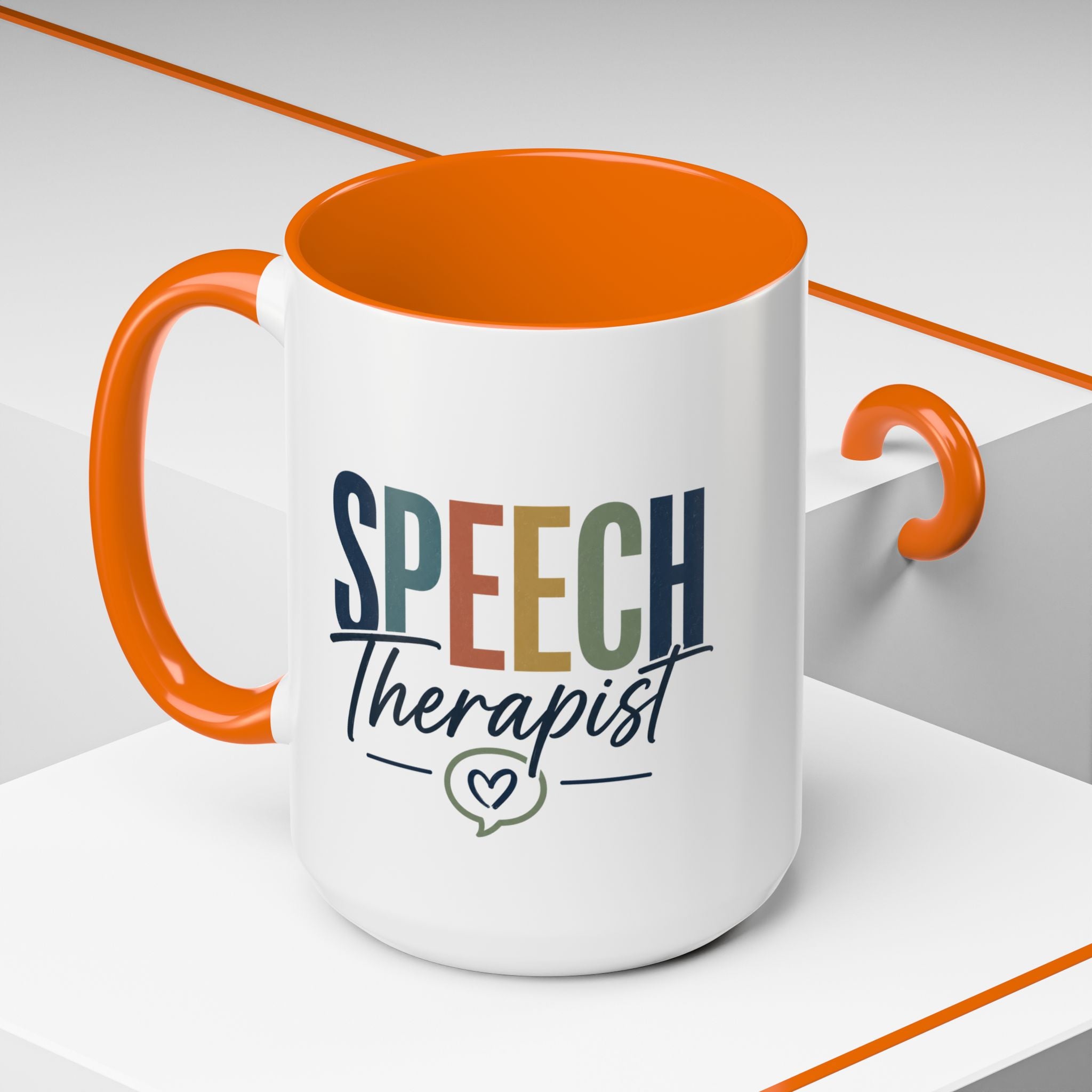 Speech Therapist Coffee Mug | Colorful Lettering Accent Mug