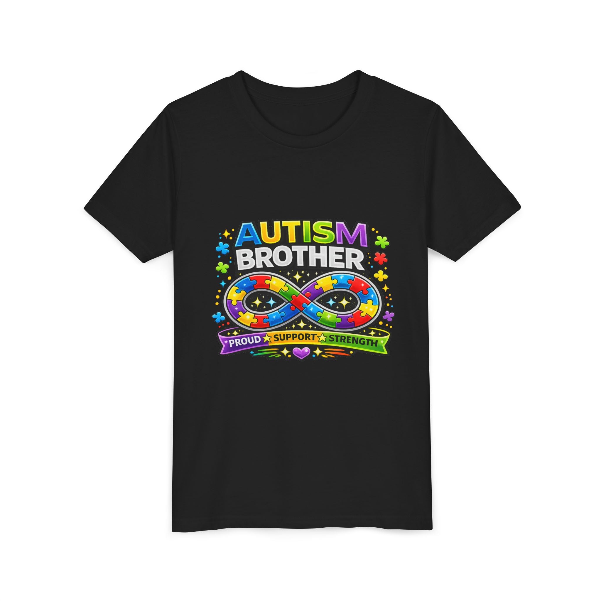 Autism Brother Shirt | Autism Sibling Tee | Infinity Puzzle Shirt | Proud Support Strength | Autism Acceptance Gift for Brother
