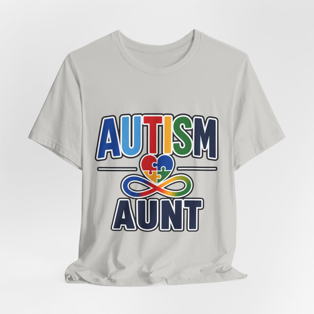 Autism Aunt Shirt | Colorful Puzzle Heart Tee | Autism Acceptance Gift for Aunt | Neurodiversity Awareness T-Shirt | Family Apparel