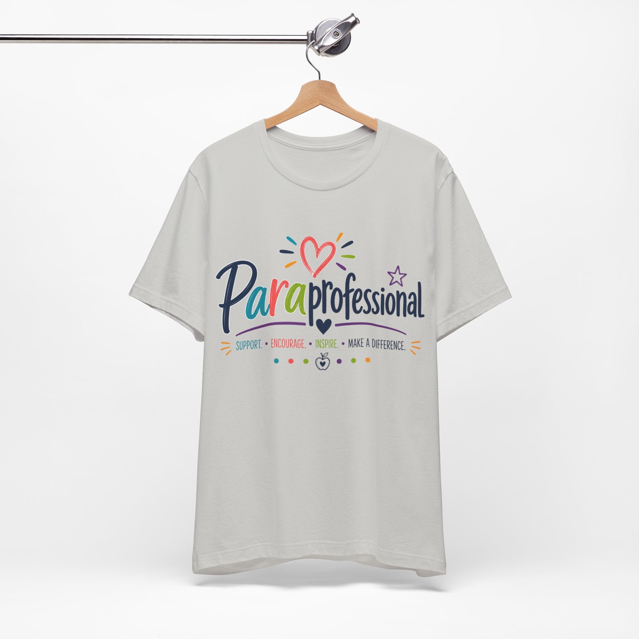 ParaProfessional T‑Shirt — Colorful Heart Design, Support Encourage Inspire Tee