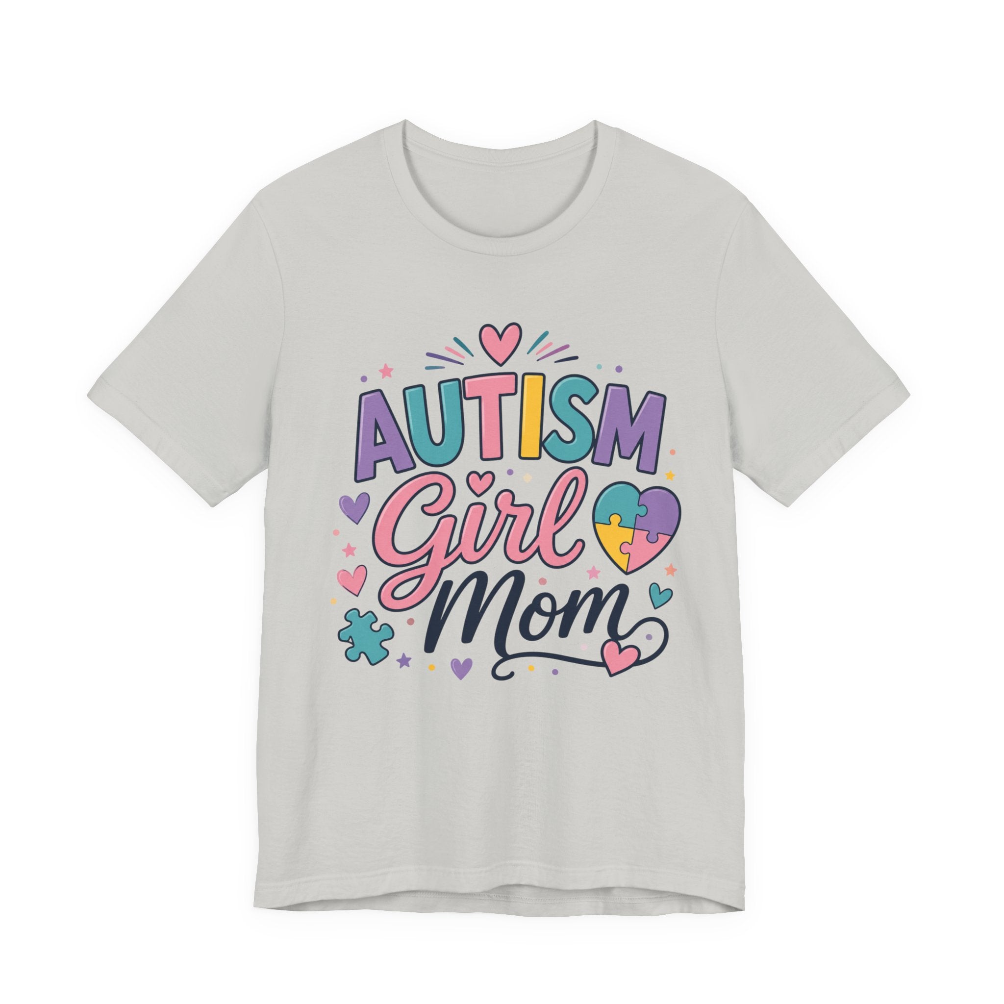 Autism Girl Mom T-Shirt | Puzzle Heart Mom Tee, Neurodiversity Support