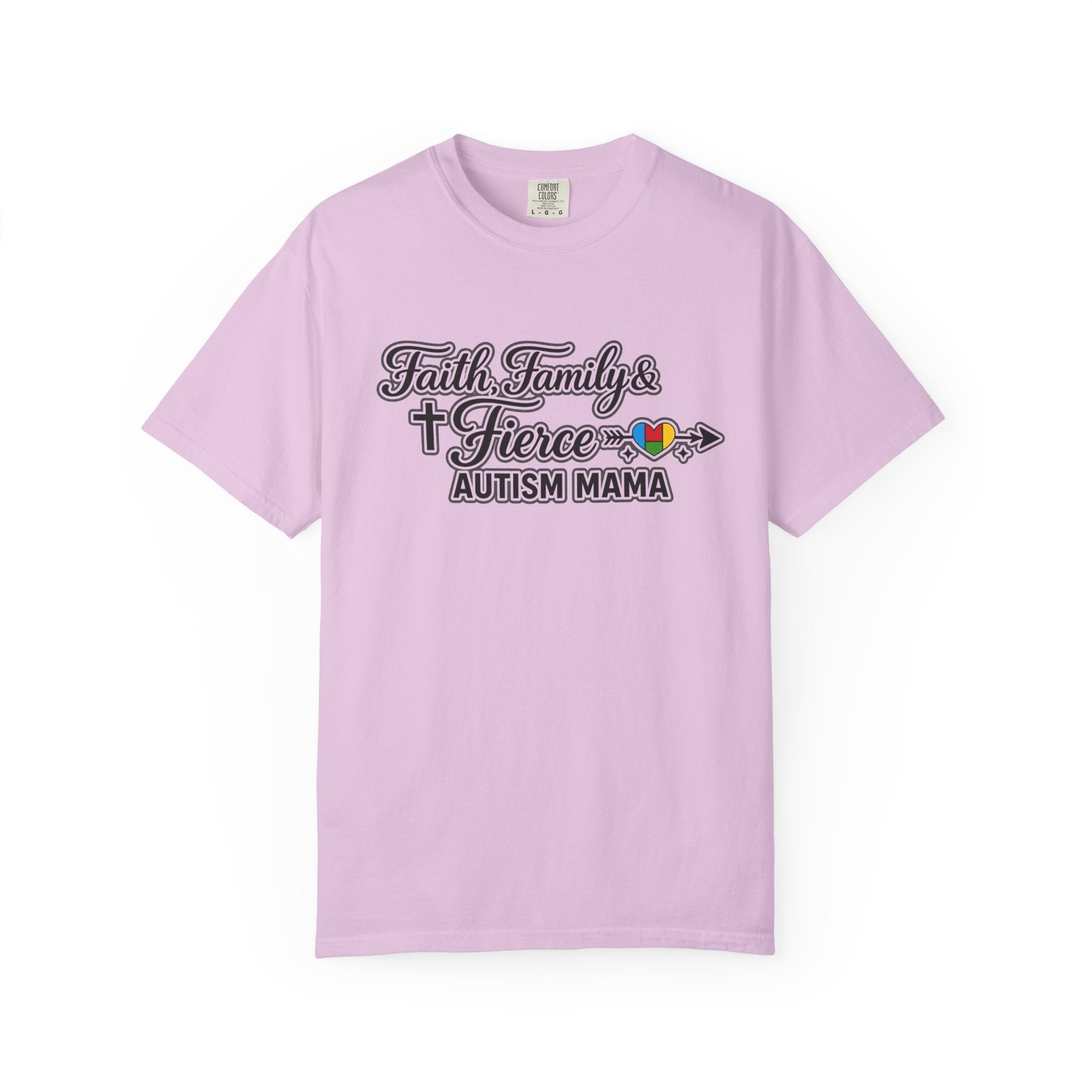Faith Family Fierce Autism Mama Shirt, Autism Mom T-Shirt, Christian Autism Mom Gift, Fierce Mama Tee, Special Needs Mom Shirt