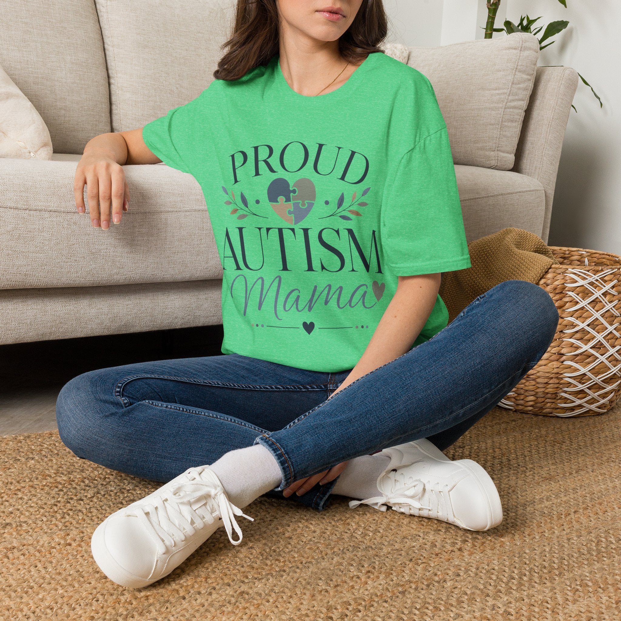 Proud Autism Mama T-Shirt | Puzzle Heart Awareness Tee | Special Needs