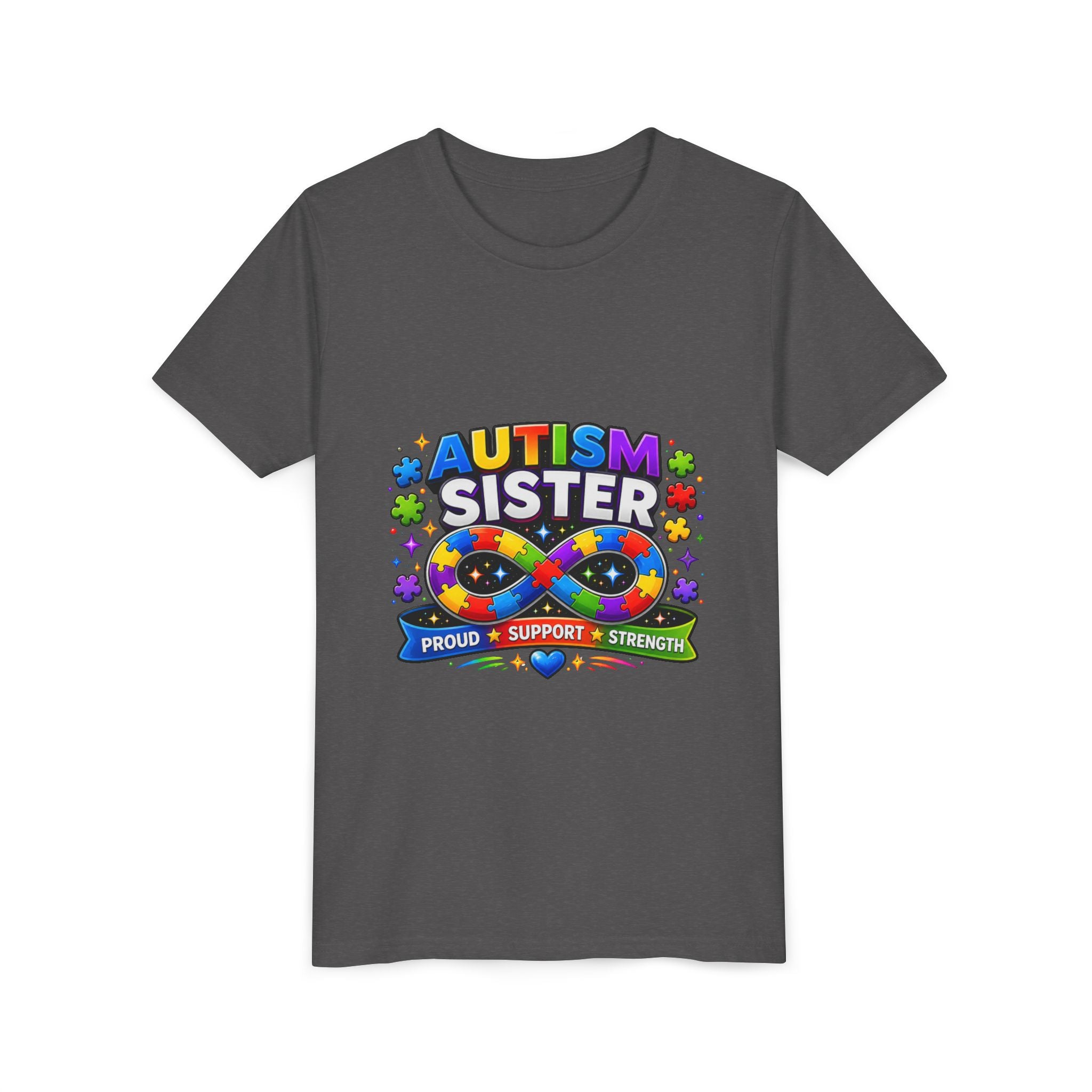 Autism Sister Shirt | Autism Sibling Tee | Infinity Puzzle Shirt | Proud Support Strength | Autism Acceptance Gift for Sister