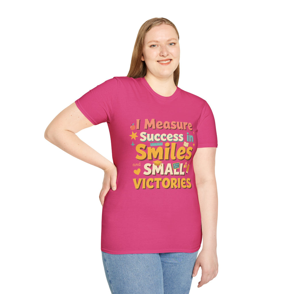 I Measure Success in Smiles Graphic T-Shirt | Positive Quote Tee
