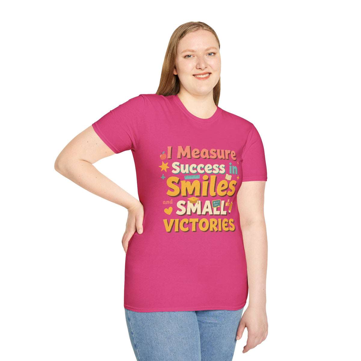 I Measure Success in Smiles Graphic T-Shirt | Positive Quote Tee