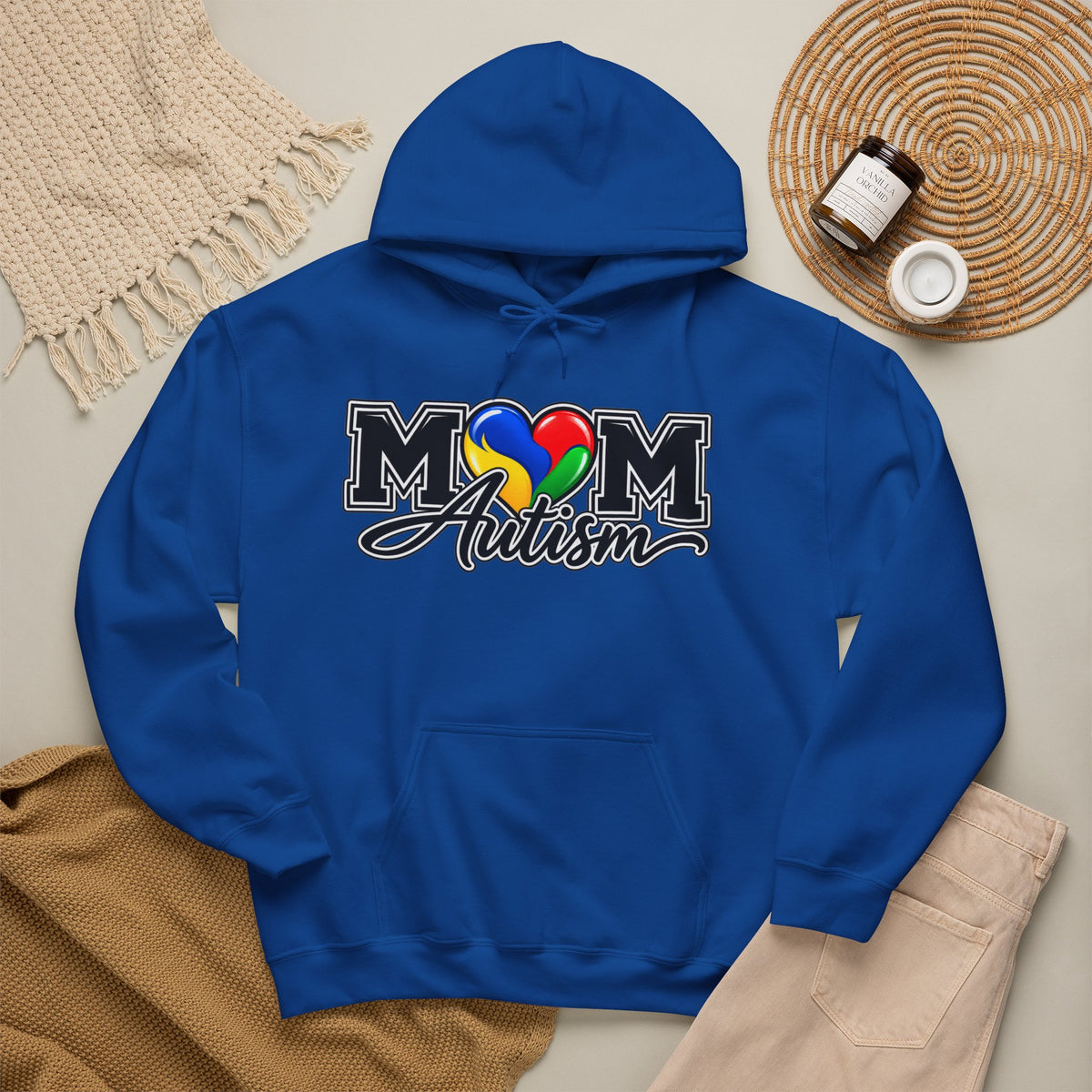 Mom Autism Heart Puzzle Hoodie, Autism Awareness Sweatshirt, Autism Mom Gift Crewneck, Autism Acceptance Family Apparel