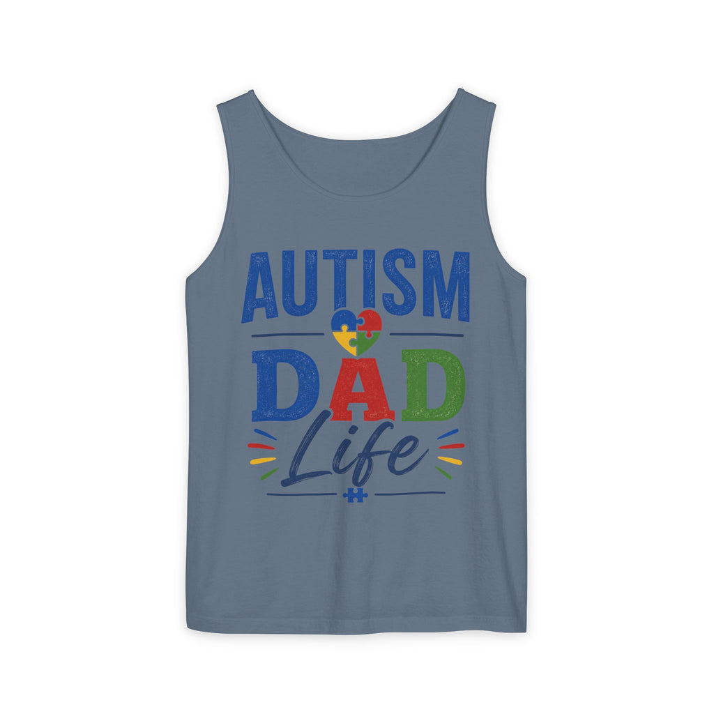 Autism Dad Life Tank Top | Awareness Puzzle Heart, Father Support