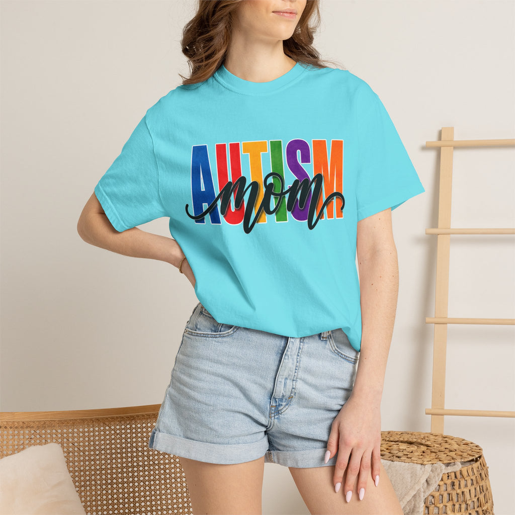 Autism Mom Shirt Autism Mom T Shirt Rainbow Block Letter Tee Script Mom Graphic Autism Awareness Autism Acceptance Gift for Mom