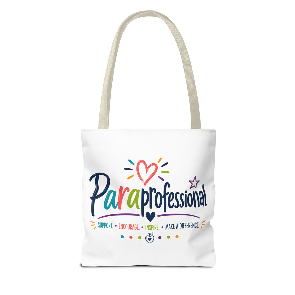 Paraprofessional Heart Logo Tote Bag | School Staff Appreciation