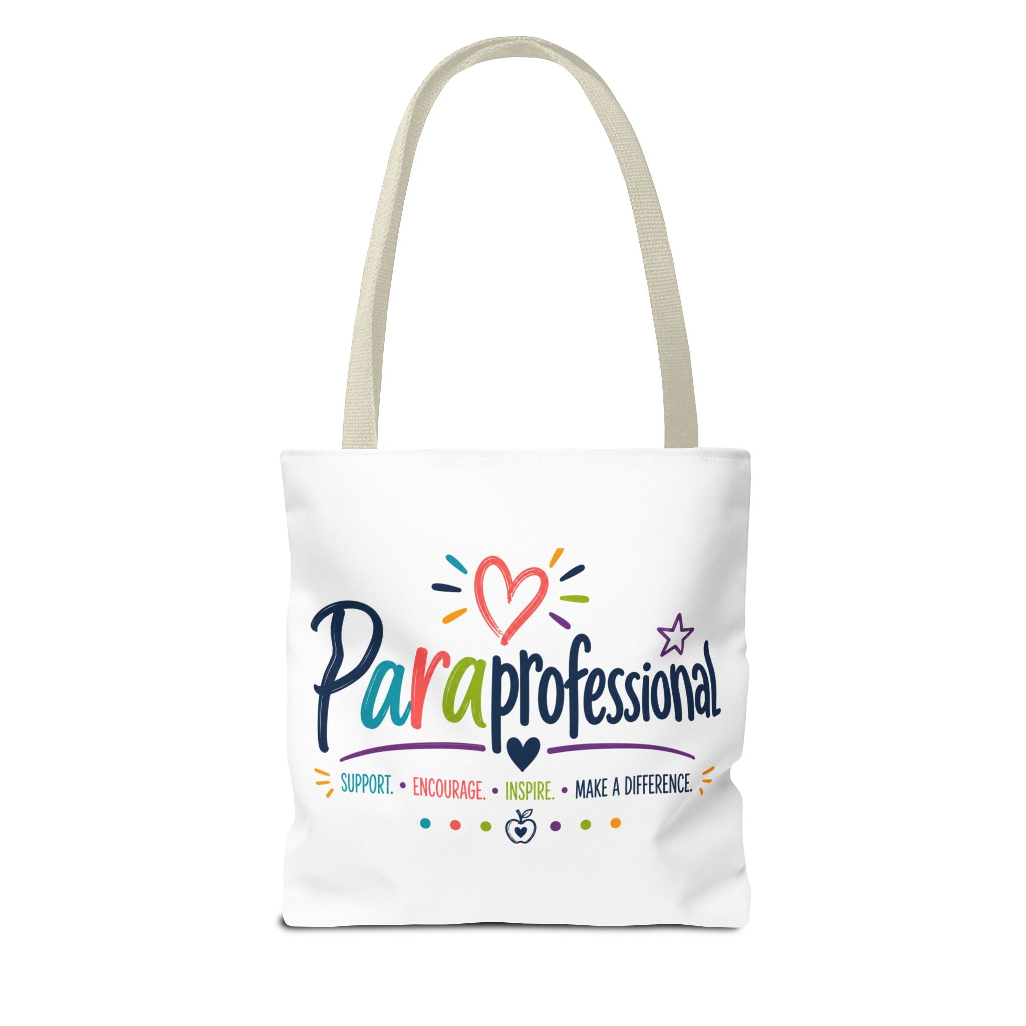 Paraprofessional Heart Logo Tote Bag | School Staff Appreciation