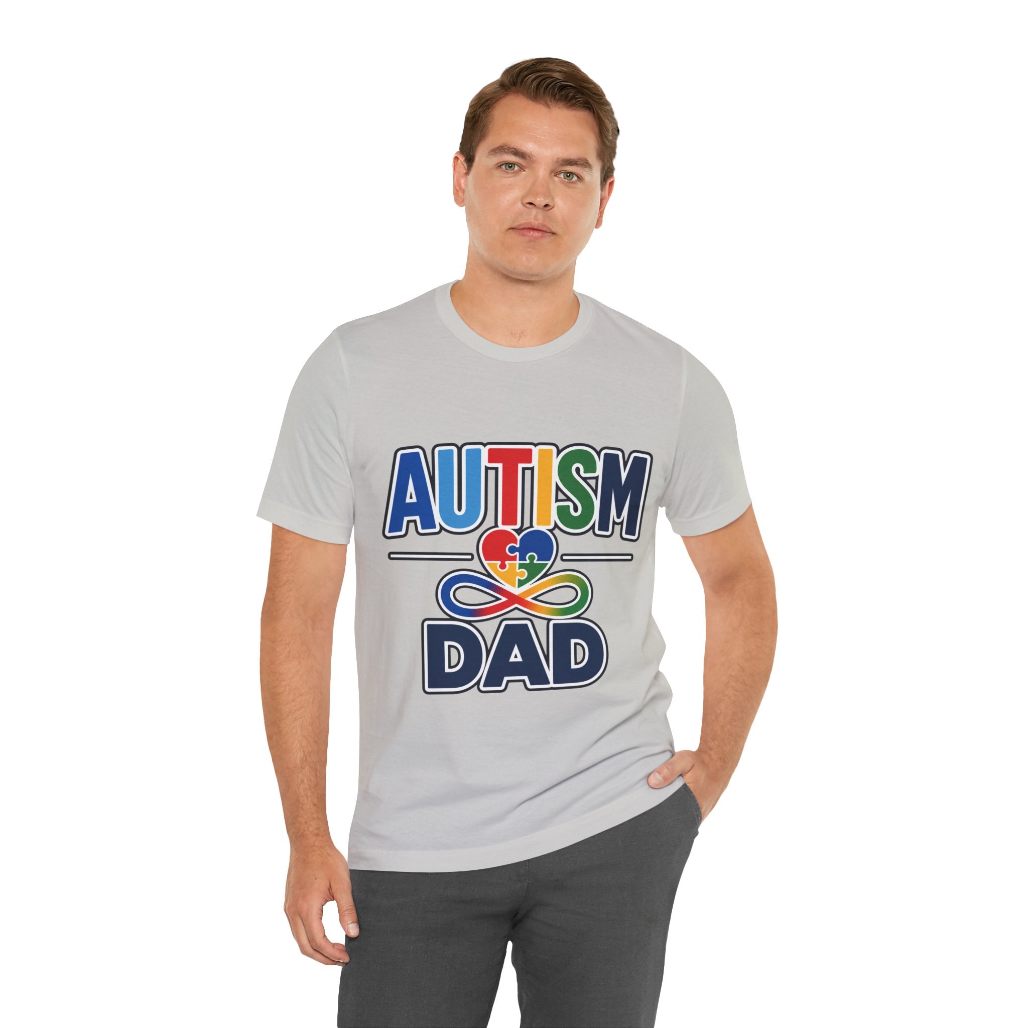 Autism Dad Shirt | Proud Autism Father T-Shirt | Colorful Puzzle Heart Infinity Design | Autism Awareness Gift for Dad | Autism Acceptance Tee