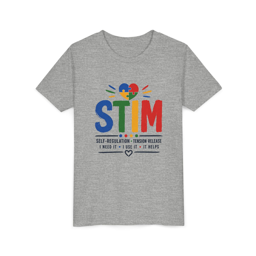 Sensory STIM Pride Heart Youth Tee | Autism Sensory Regulation Shirt