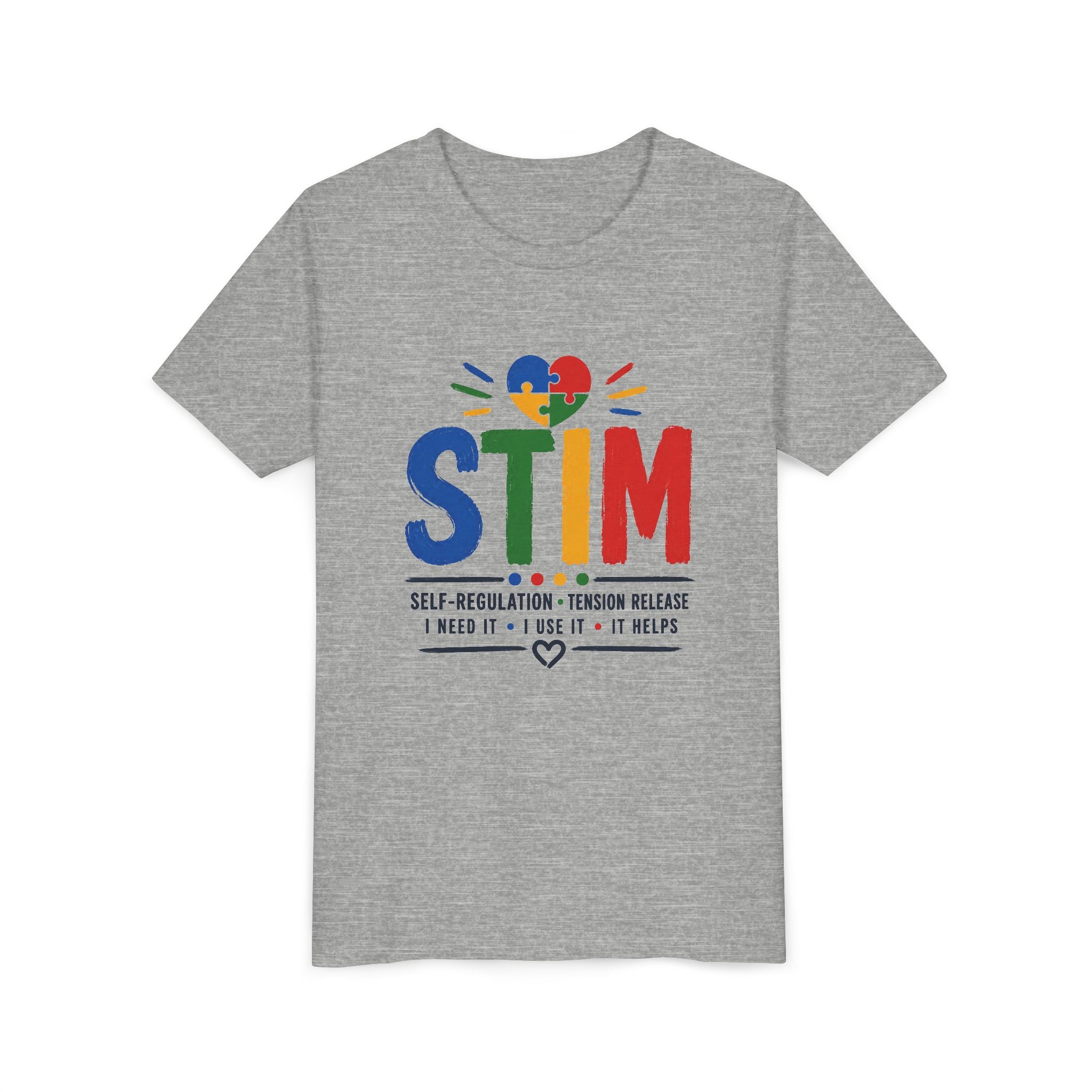 Sensory STIM Pride Heart Youth Tee | Autism Sensory Regulation Shirt