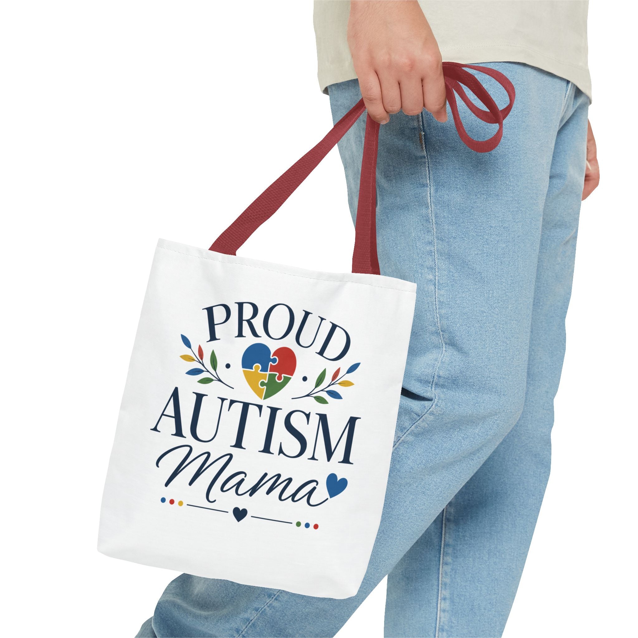 Proud Autism Mama Tote Bag | Puzzle Heart Support Awareness