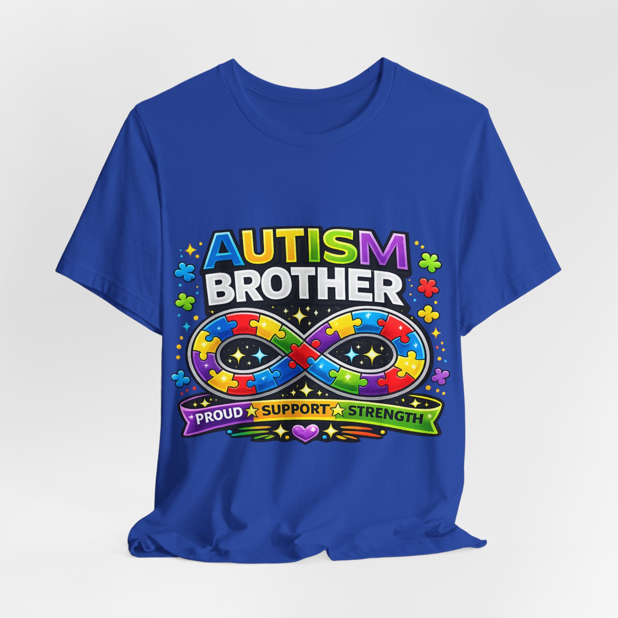 Autism Brother Infinity Puzzle Ribbon T-Shirt | Proud Support Strength