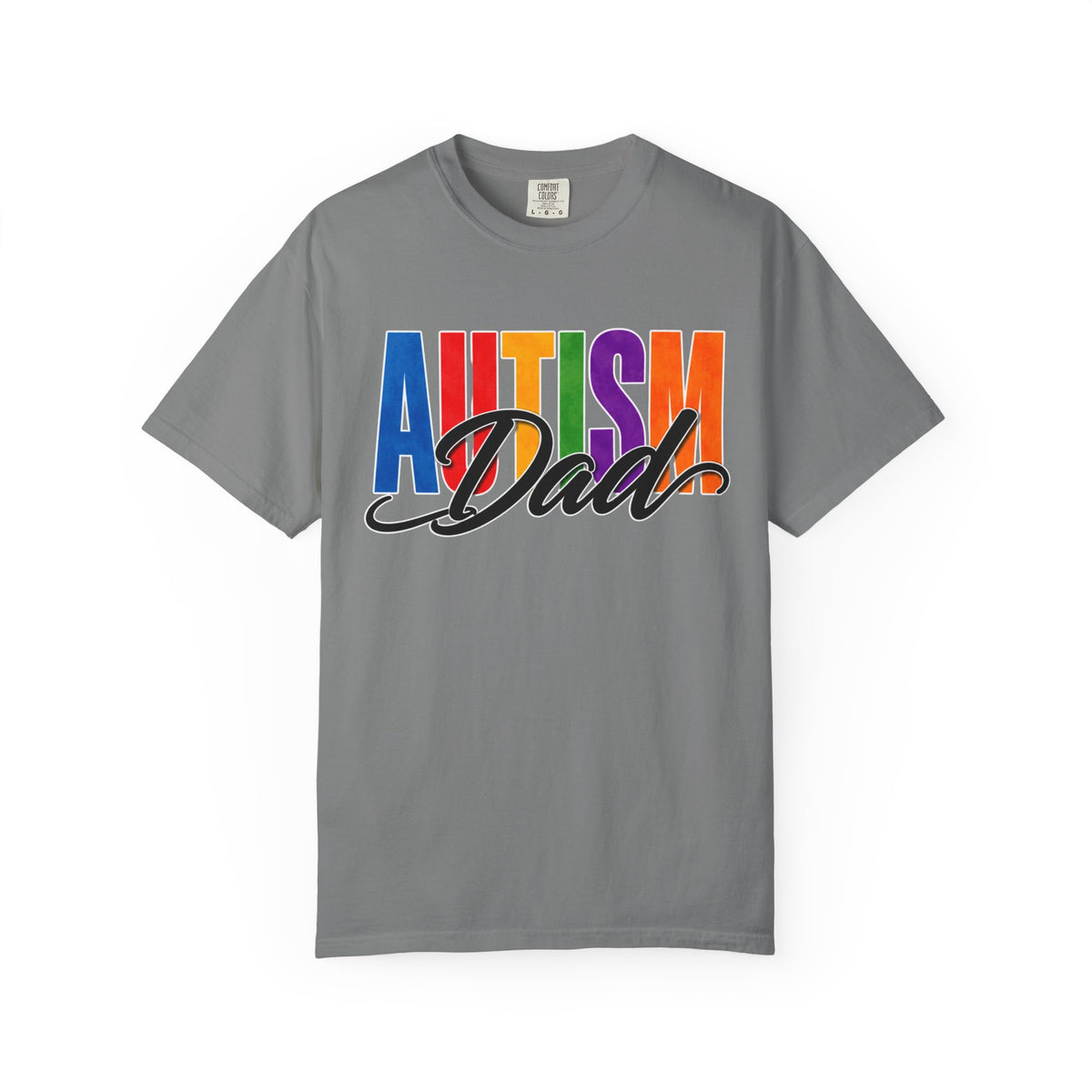 Autism Dad Shirt Autism Dad T Shirt Proud Autism Father Rainbow Block Letter Tee Autism Awareness Autism Acceptance Gift for Dad