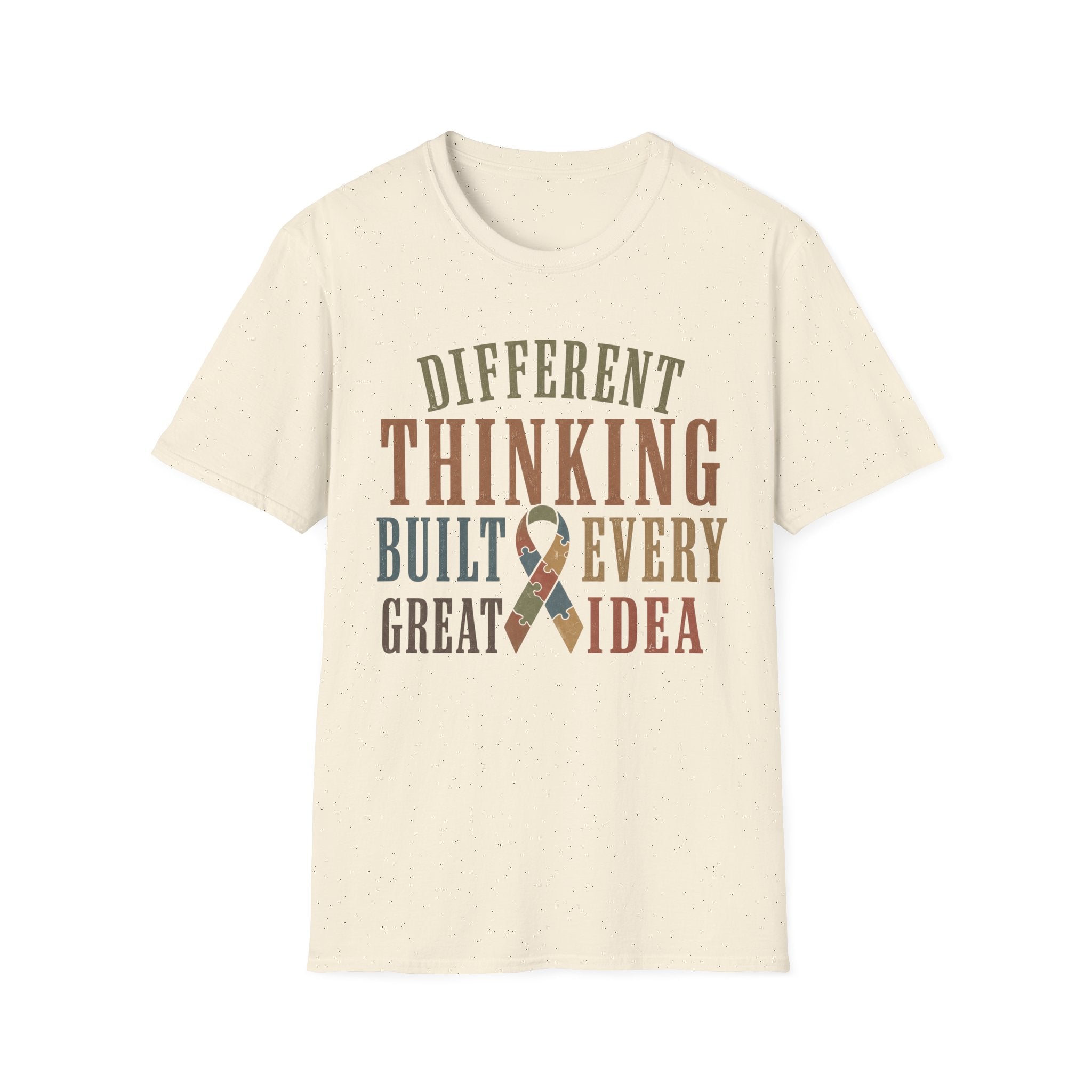 Different Thinking Built Every Great Idea T-Shirt | Autism Awareness Ribbon
