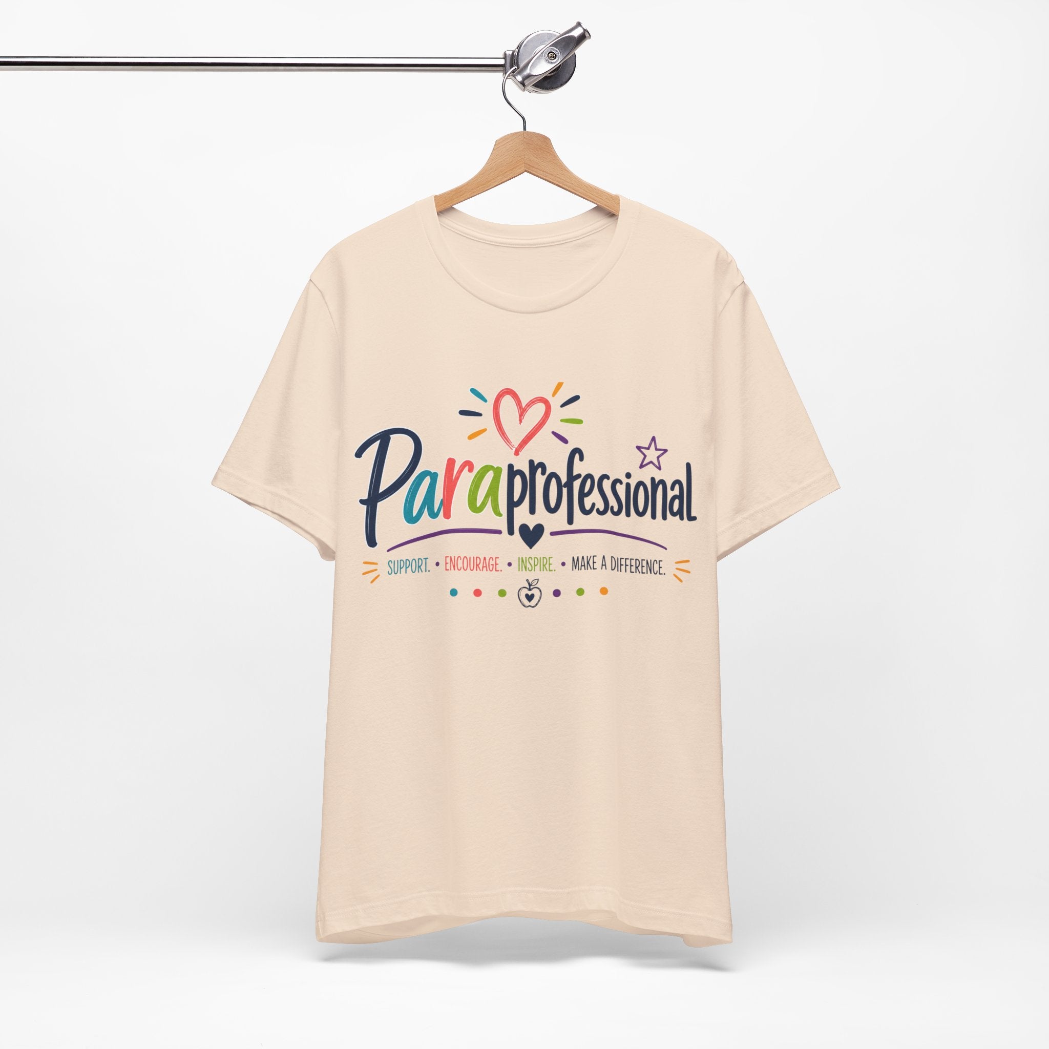 ParaProfessional T‑Shirt — Colorful Heart Design, Support Encourage Inspire Tee