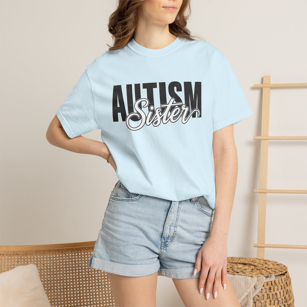 Autism Sister Shirt Proud Autism Sister T Shirt Autism Awareness Autism Acceptance Gift Puzzle Heart Special Needs Sibling Tee