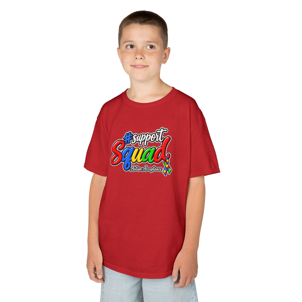 Support Squad Autism Acceptance Youth Shirt, Unisex Softstyle T-Shirt, Autism Awareness Family Tee, Autism Advocate Team Gift