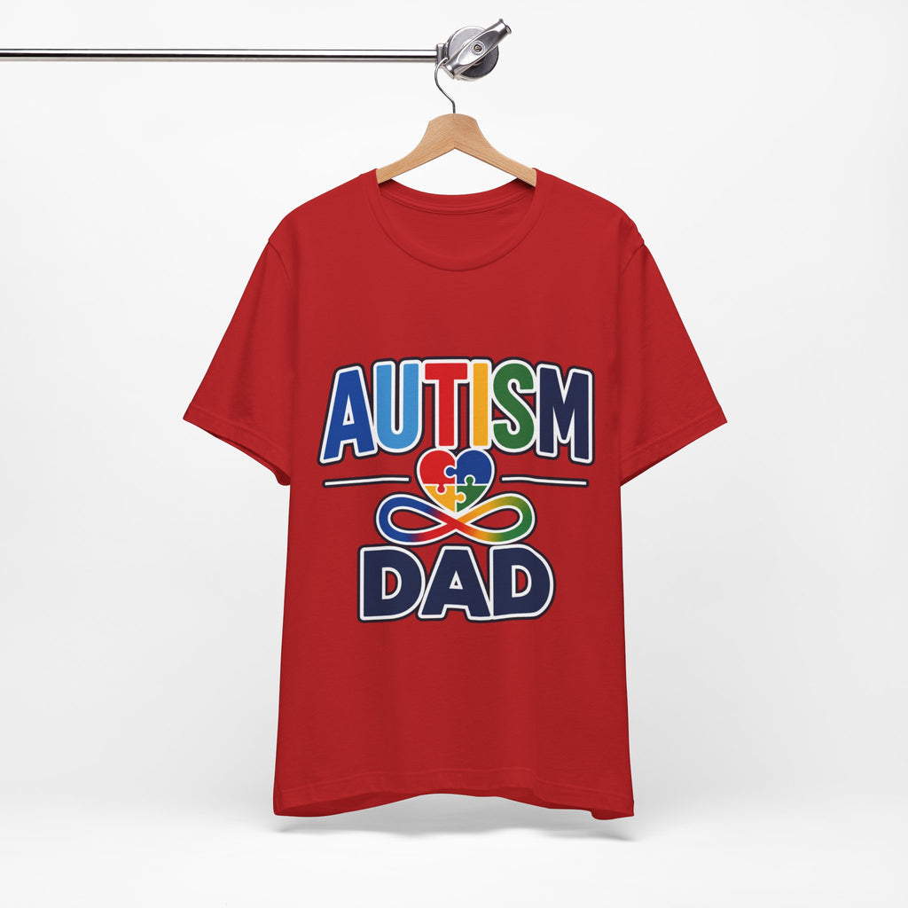 Autism Dad Shirt | Proud Autism Father T-Shirt | Colorful Puzzle Heart Infinity Design | Autism Awareness Gift for Dad | Autism Acceptance Tee