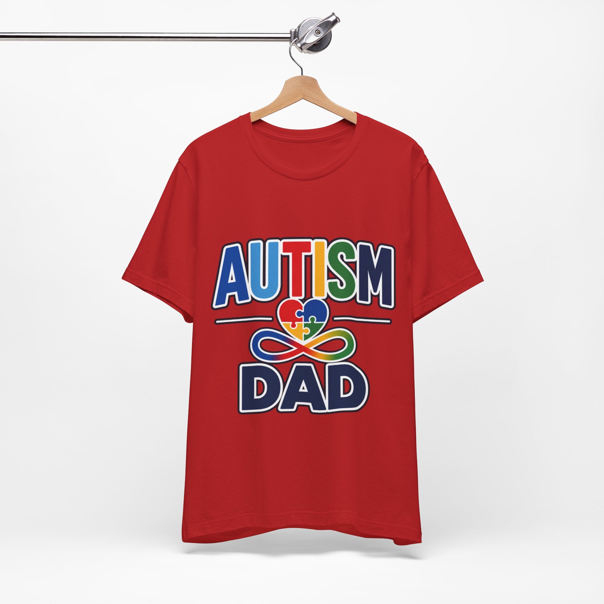 Autism Dad Shirt | Proud Autism Father T-Shirt | Colorful Puzzle Heart Infinity Design | Autism Awareness Gift for Dad | Autism Acceptance Tee