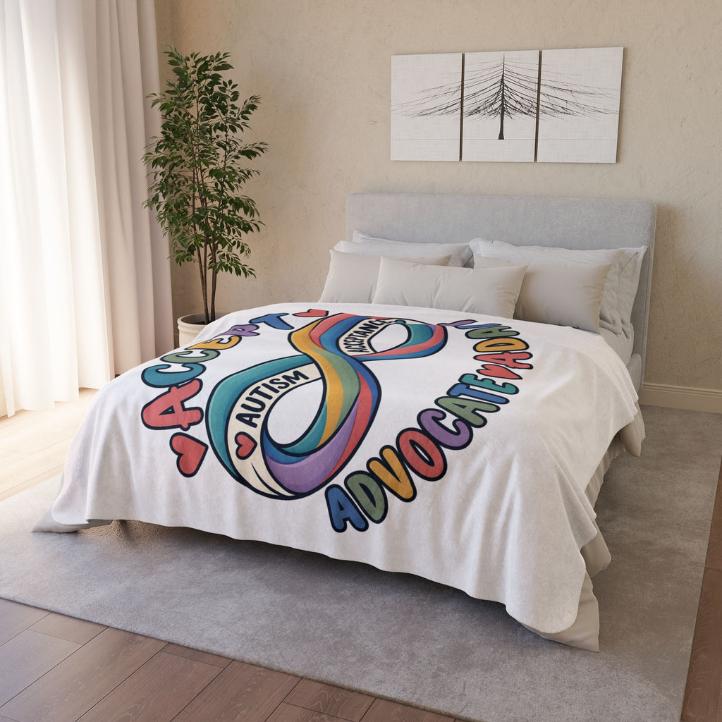 Autism Acceptance Infinity Sherpa Blanket, Advocate Adapt Throw, Autism Awareness Gift  Neurodiversity Blanket Autism Family Gift